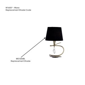 Mara Black Fabric Shade, Suitable For M1650 All Finishes, 260mmx210mm