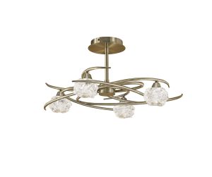 Maremagnum 53cm Ceiling 4 Light G9, Antique Brass