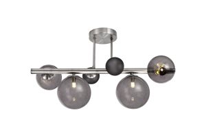 Marlborough Semi Flush Ceiling Light, 4 x G9, Polished Chrome, Smoked Glass