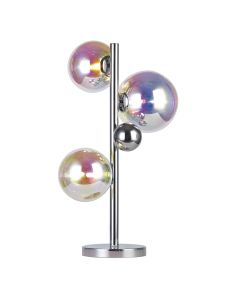Marlborough Table Lamp, 3 x G9, Polished Chrome/Italisbonscent Glass With Black Marble Base