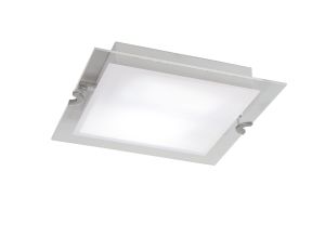 Melbourne Square Ceiling 15W LED 3000K, 1350lm, Polished Chrome/Frosted White Glass, 3yrs Warranty
