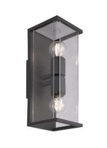 Meribel Wall Lamp, 2 x E27, IP54, Graphite, 2yrs Warranty