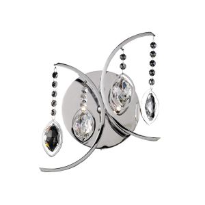 Mios Wall Lamp Switched 2 Light G4 Polished Chrome/Crystal, NOT LED/CFL Compatible