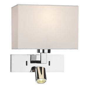 Modena 2 Light Polished Chrome With Integrated LED Adjustable Reading Spot Wall Light (Base Only)