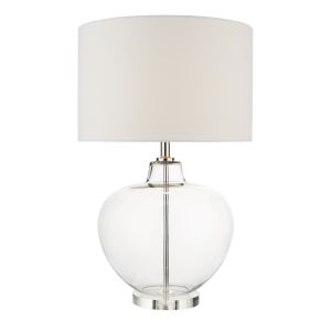 Moffat 1 Light E27 Glass With Polished Chrome Table Lamp With Inline Switch (Base Only)