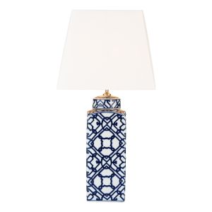 Mystic 1 Light E27 Blue And White Table Lamp With inline Switch (Base Only)