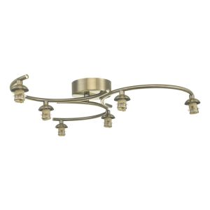 Nakita 6 Light G9 Antique Brass Flush Ceiling Fitting (Frame Only)