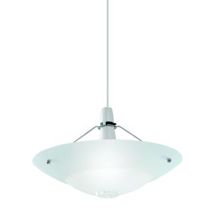 Endon NE-81 Pisa Single Pendant Clear/Frosted Glass/Polished Chrome Finish