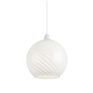 Endon NE-LOWTHER-WH Lowther Single Pendant White Glass Finish