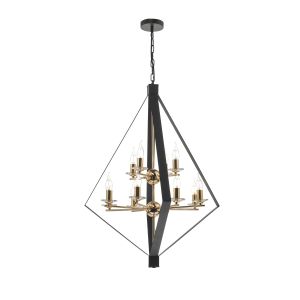 Dar NEY1254 Neyah 12lt Pendant Black/Gold Finish 