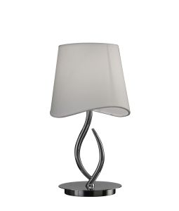 Ninette Table Lamp 1 Light E14 Small, Polished Chrome With Ivory White Shade