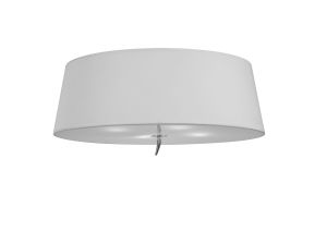 Ninette 60cm Flush Ceiling 4 Light E27, Polished Chrome With Ivory White Shade