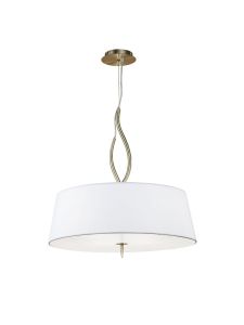 *# Ninette Pendant 4 Light E27, Antique Brass With Ivory White Shades