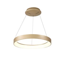 Niseko Ring Pendant 45cm 30W LED, 3000K-6000K Tuneable, 2100lm, Remote Control, Gold, 3yrs Warranty