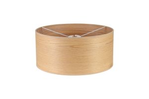Niva Round, 395 x 180mm Wood Effect Shade (A), Light Oak/White Laminate