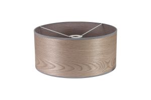 Niva Round, 395 x 180mm Wood Effect Shade (A), Grey Oak/White Laminate