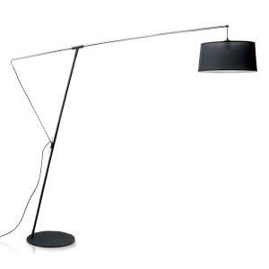 Nordica Floor Lamp E27 With Black Shade, Black/Polished Chrome **COLLECTION ONLY** Item Weight: 16.3kg