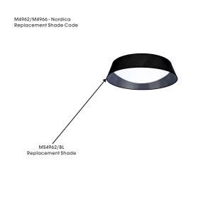 Nordica 60cm Black Fabric/PVC Shade For M4962 / M4966, 600mmx140mm