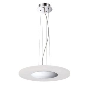 Notte Pendant 28W LED Round 3000K, 1800lm, Polished Chrome/Frosted Acrylic, 3yrs Warranty