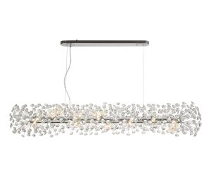 Riptor Oblong Linear Pendant 14 Light G9 Polished Chrome/Crystal