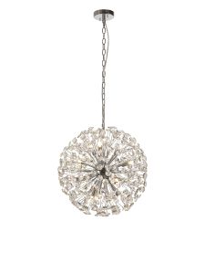 Riptor Pendant 50cm Sphere 12 Light G9 Polished Chrome / Crystal