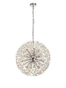 Riptor Pendant 60cm Sphere 16 Light G9 Polished Chrome / Crystal