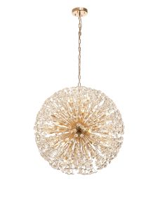 Riptor Pendant 80cm Sphere 24 Light G9 French Gold / Crystal, Item Weight: 19.7kg