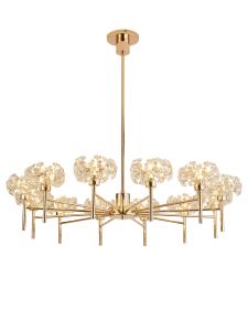 Riptor 12 Light G9 Telescopic Light With French Gold And Crystal Shade
