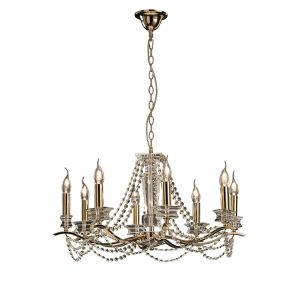 Nydia Pendant 8 Light E14 French Gold/Crystal