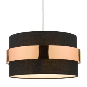 Oki E27 Non Electric Black Cotton Shade With Copper Band Finish (Shade Only)