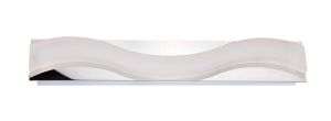 Ola Wall Lamp 7W LED Large Wave 3000K IP44, 630lm, Polished Chrome/Frosted Acrylic, 3yrs Warranty