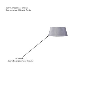 Olivia Organza Floor Lamp Shade Grey For IL30063/66, 450mmx200mm