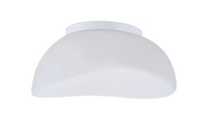 Opal Flush Ceiling 3 Light E27, Polished Chrome/Frosted White Glass