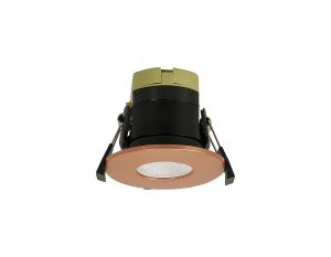 Orbio 8W, 90mA, Dimmable CCT LED Fire Rated Downlight, Copper Fascia, Cut Out: 70mm, 900lm, 60° Deg, IP65 DRIVER INC. 5yrs Warranty