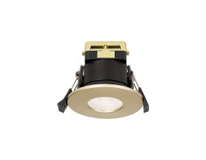 Orbio 8W, 90mA, Dimmable CCT LED Fire Rated Downlight, Champagne Gold Fascia, Cut Out: 70mm, 900lm, 60° Deg, IP65 DRIVER INC 5yrs Warranty