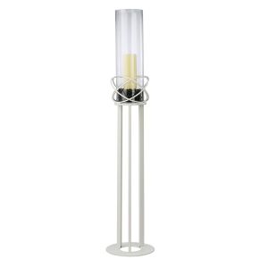 (DH) Oriana Floor Lamp Candle Holder 96Cm White/Clear Glass