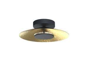 Orion Ceiling 40cm Round, 20W LED, 3000K, 1400lm, Gold Leaf/Black, 3yrs Warranty