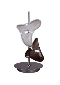 Otto Table Lamp 2 Light G4, Polished Chrome/Frosted Glass/Black Glass, NOT LED/CFL Compatible
