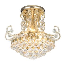 Pearl Ceiling 9 Light E14 French Gold/Crystal