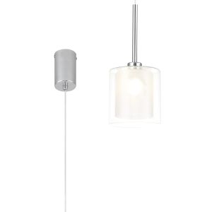 Penton Single Pendant 2m, 1 x G9, Polished Chrome/Frosted/Clear Type H Shade