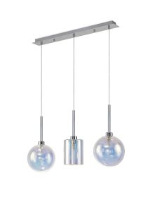 Penton Linear Pendant 2m, 3 x G9, Polished Chrome/Italisbonscent/Frosted Type B,G Shade