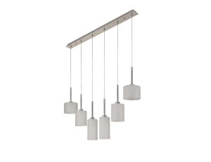 Penton Linear Pendant 2m, 6 x G9, Polished Chrome/Frosted Type A,B,C Shade