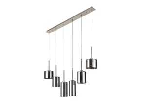 Penton Linear Pendant 2m, 6 x G9, Polished Chrome/Chrome Type A,B,C Shade