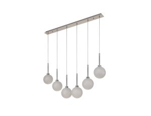 Penton Linear Pendant 2m, 6 x G9, Polished Chrome/Frosted Type G Shade