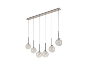 Penton Linear Pendant 2m, 6 x G9, Polished Chrome/Clear/Frosted Type G Shade