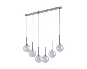 Penton Linear Pendant 2m, 6 x G9, Polished Chrome/Italisbonscent/Frosted Type G Shade