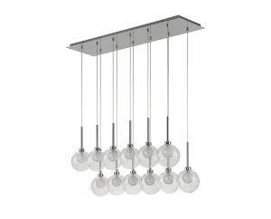 Penton Linear Pendant 2m, 12 x G9, Polished Chrome/Clear/Frosted Type G Shade