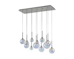 Penton Linear Pendant 2m, 12 x G9, Polished Chrome/Italisbonscent/Frosted Type G Shade