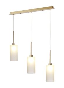 Penton Linear Pendant 2m, 3 x G9, French Gold/Frosted Type A Shade