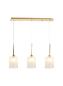 Penton Linear Pendant 2m, 3 x G9, French Gold/Frosted Type B Shade